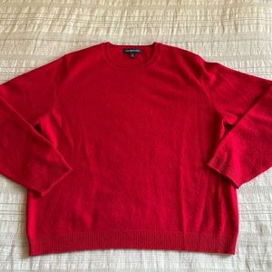 Women’s Lands’ End Cashmere Crewneck Sweater, red size medium petite